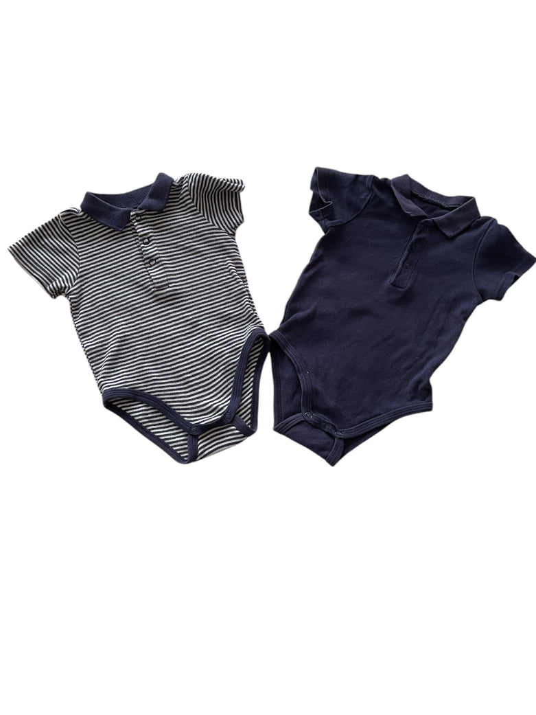 Lot de 2 bodies manches courtes bébé garçon, 6 mois.