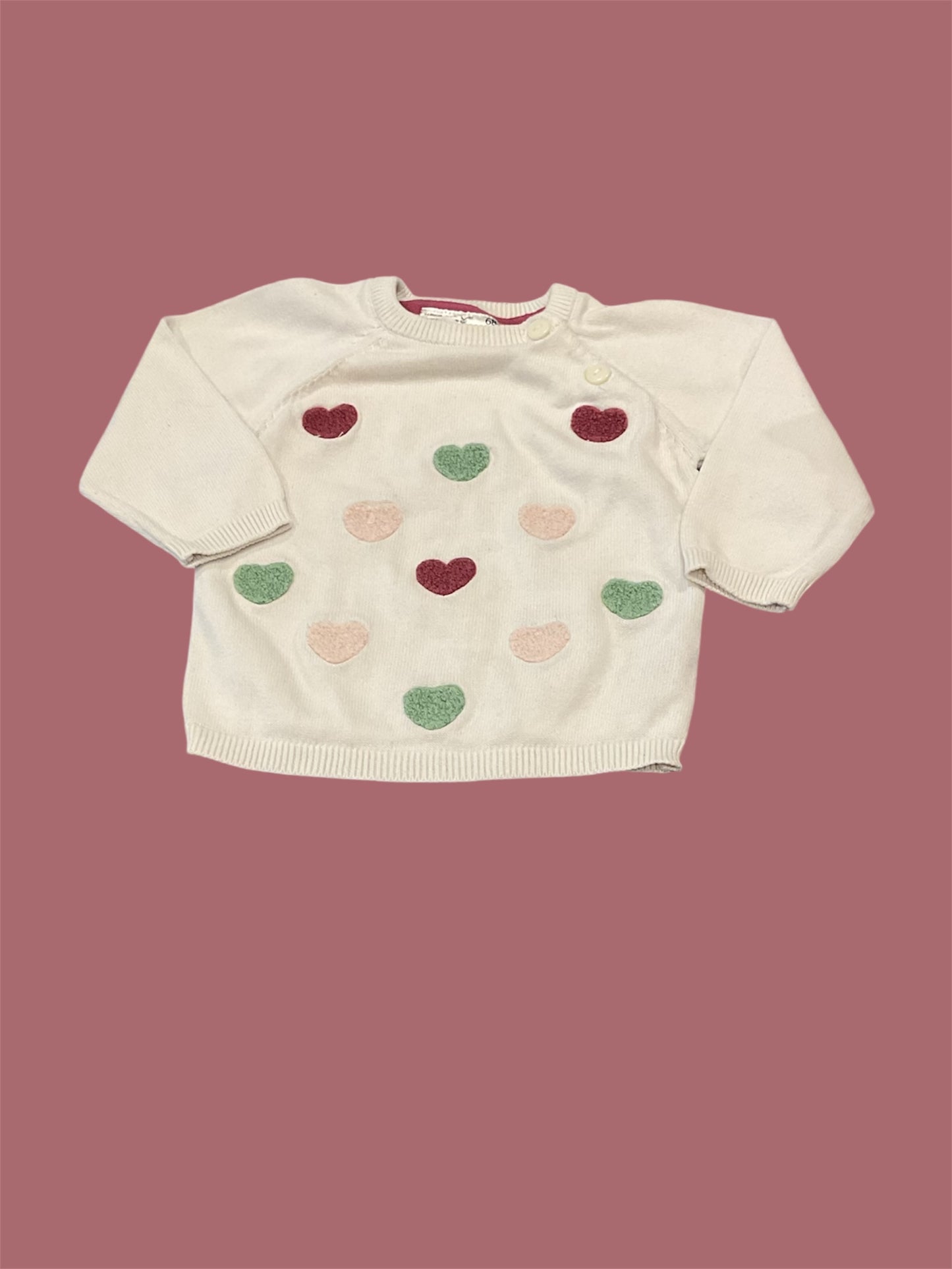 Pull manches longues fille. 6 mois.