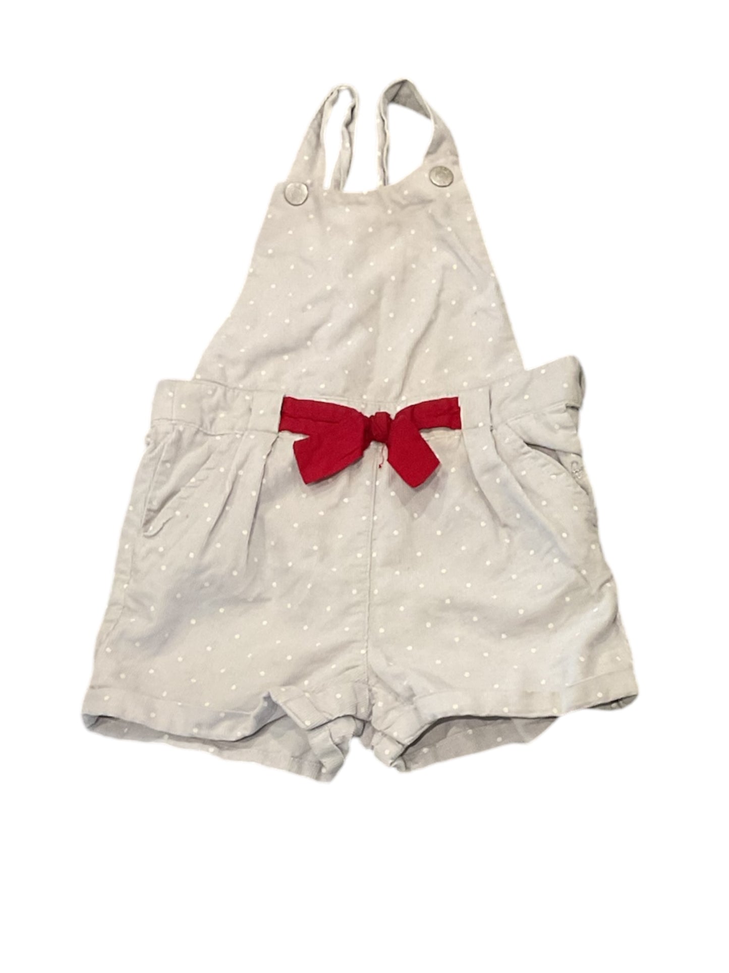 Salopette short en velours pour bébé fille. 23 mois.