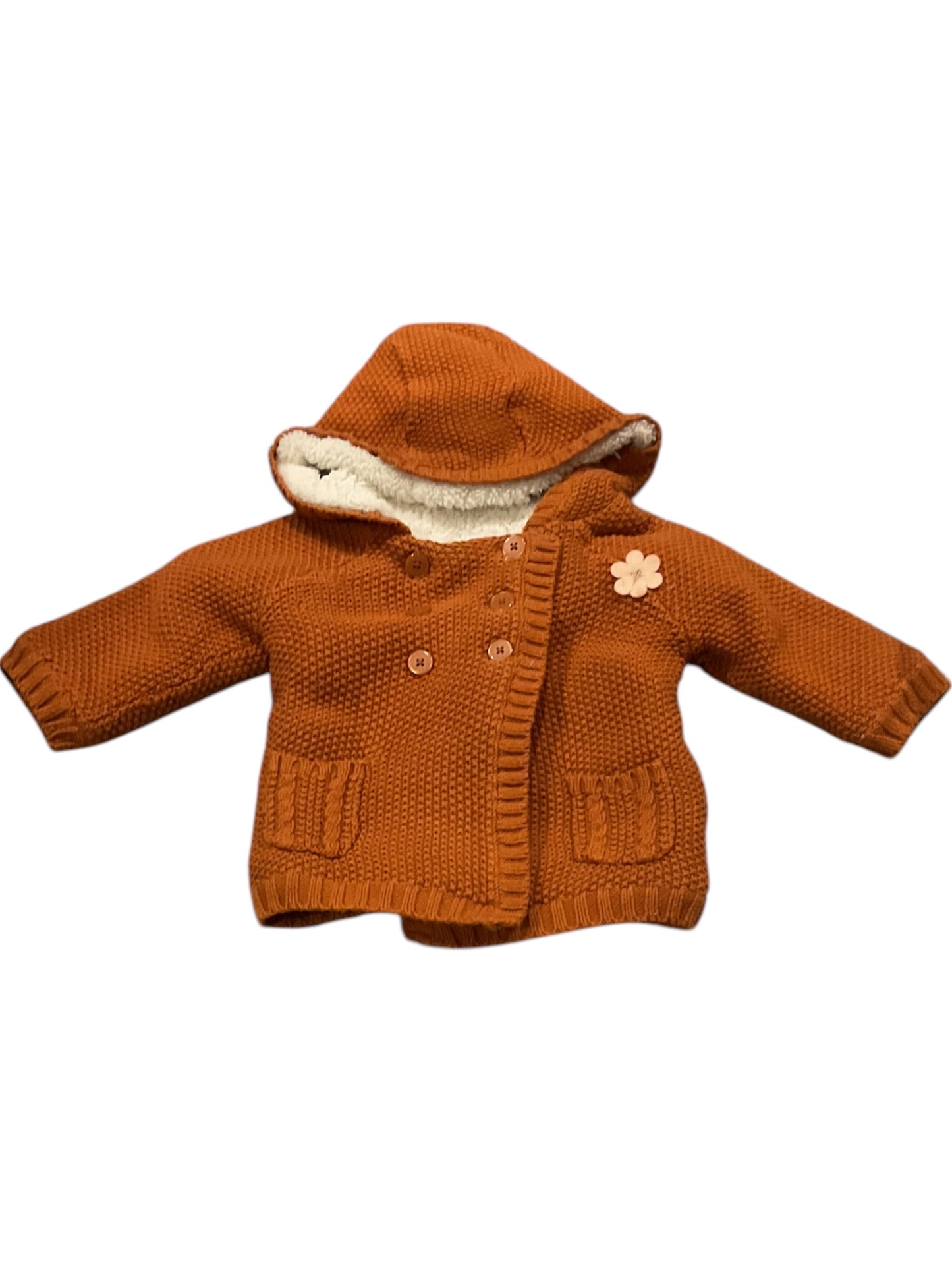 Manteau fourré à capuche. 3 mois.