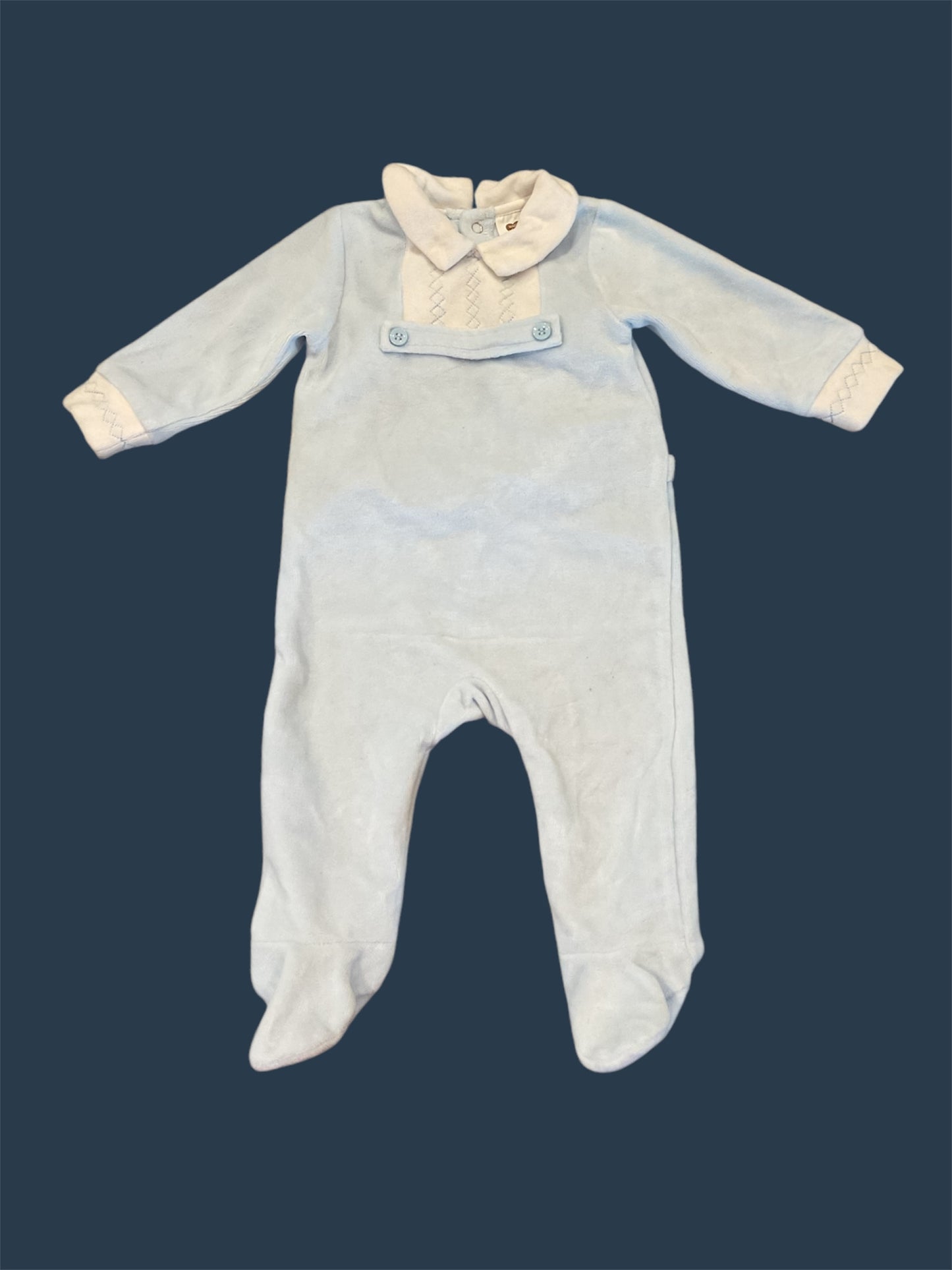 Pyjama dors bien velours bébé garçon. 3 Mois.