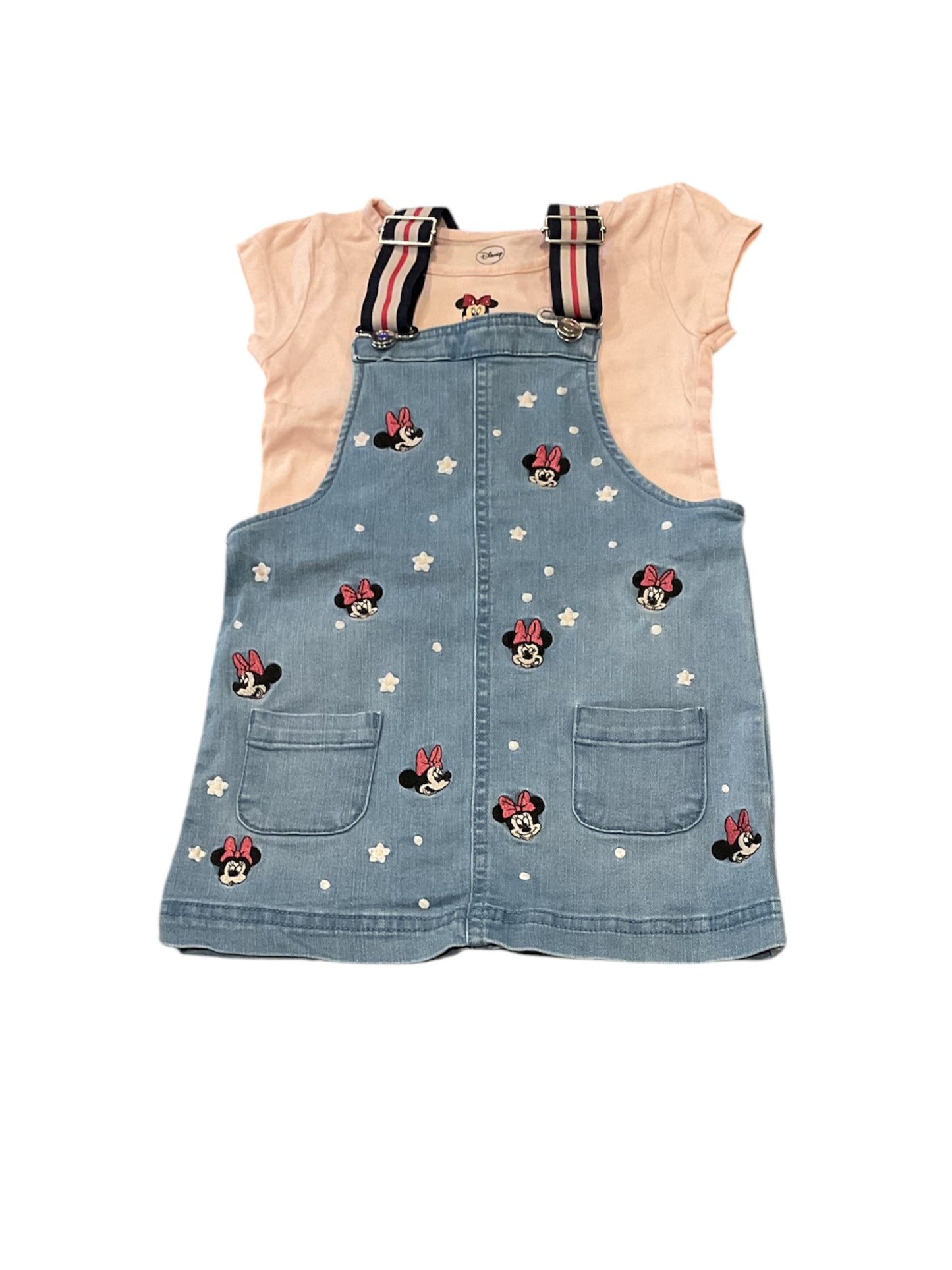 Ensemble Minnie Robe en jean et teeshirt fille. 3 ans.