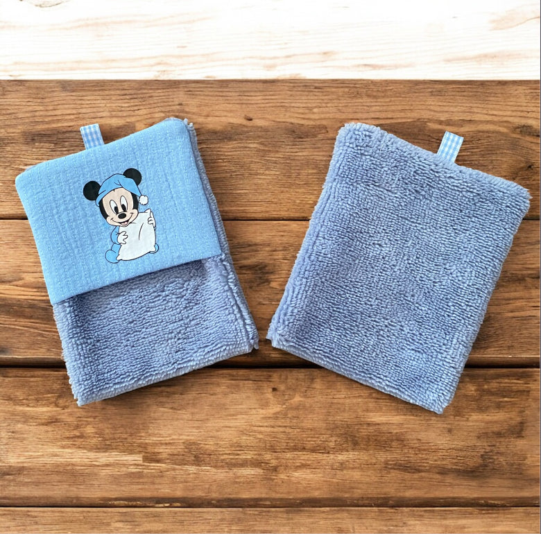 Lot de 2 Débarbouillettes. Petite souris 1