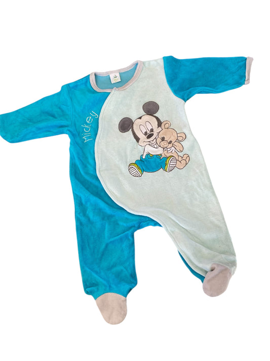Pyjama Dors-bien velours Mickey 6 Mois