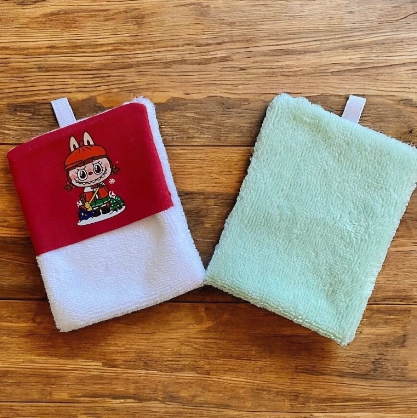 Lot de 2 débarbouillettes petits monstres 2