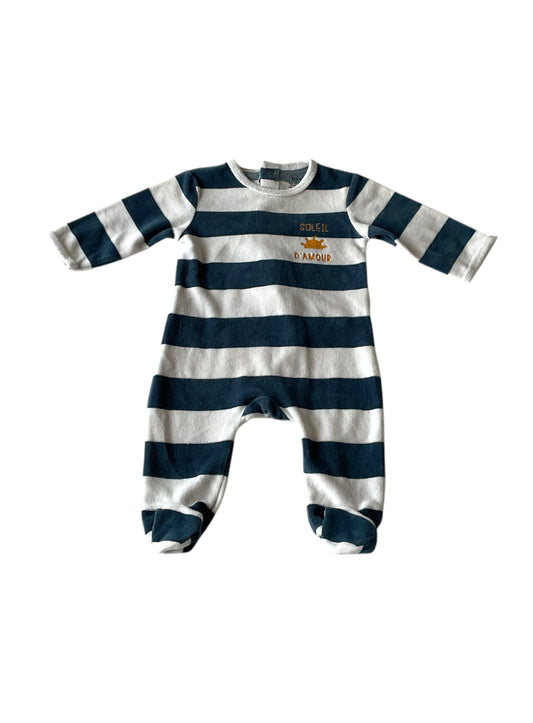 Pyjama dors-bien velours garçon, 3 mois.