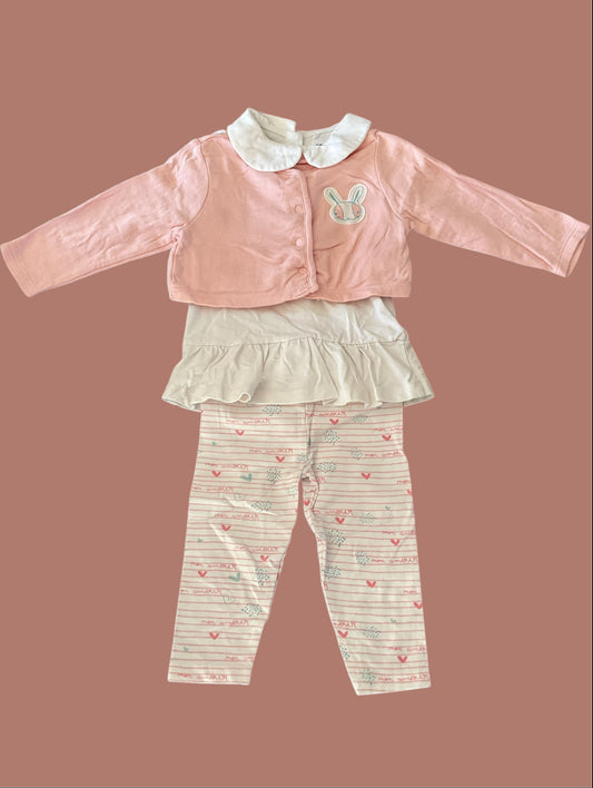 Ensemble 3 pièces pour bébé fille, 12 Mois.