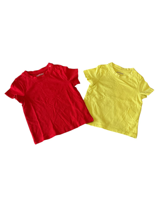 Lot 2 tee-shirts manches courtes, 12 mois.