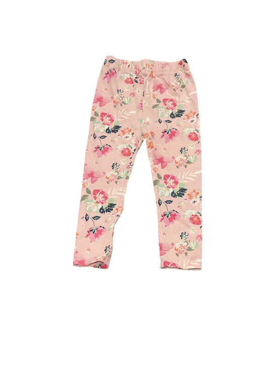 Pantalon rose fleuri, 24 mois.