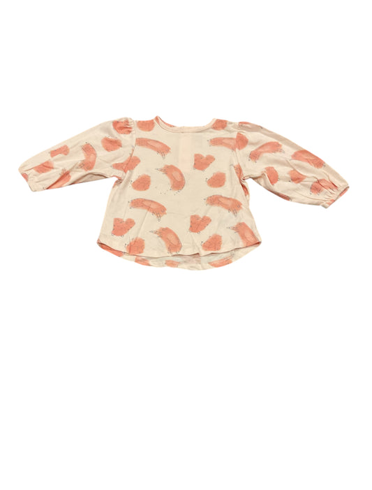 Pull fin, manches 3/4, 12 mois.