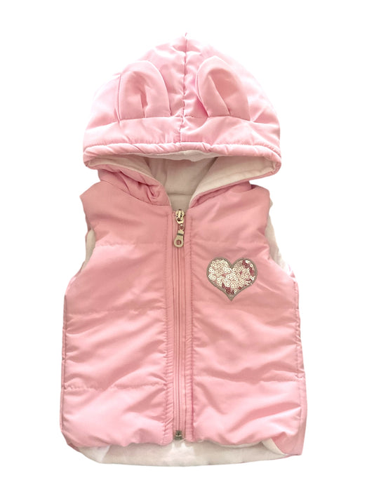 Veste sans manches à capuche fille. 9 mois.