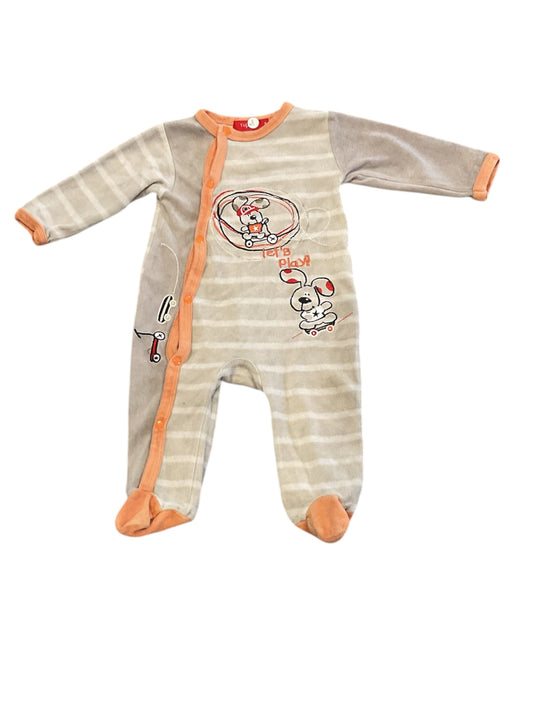 Pyjama velours garçon. 6 mois.