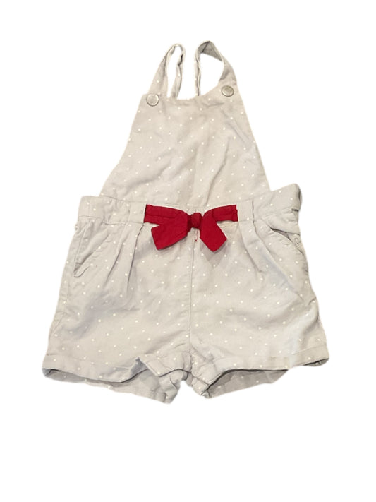 Salopette short en velours pour bébé fille. 23 mois.