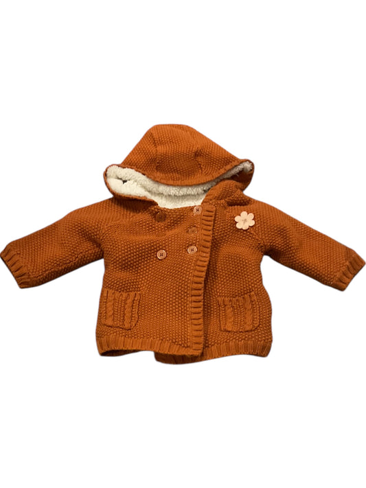 Manteau fourré à capuche. 3 mois.