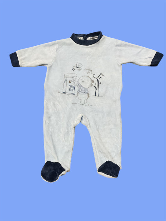 Pyjama dors-bien en velours pour bébé garçon. 3 Mois.