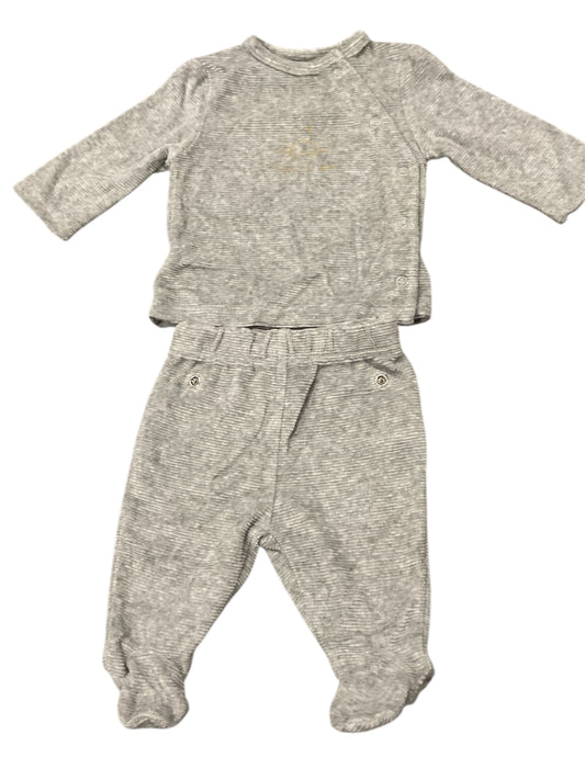 Pyjama velours 2 pièces pour bébé garçon. 1 Mois.