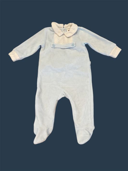 Pyjama dors bien velours bébé garçon. 3 Mois.