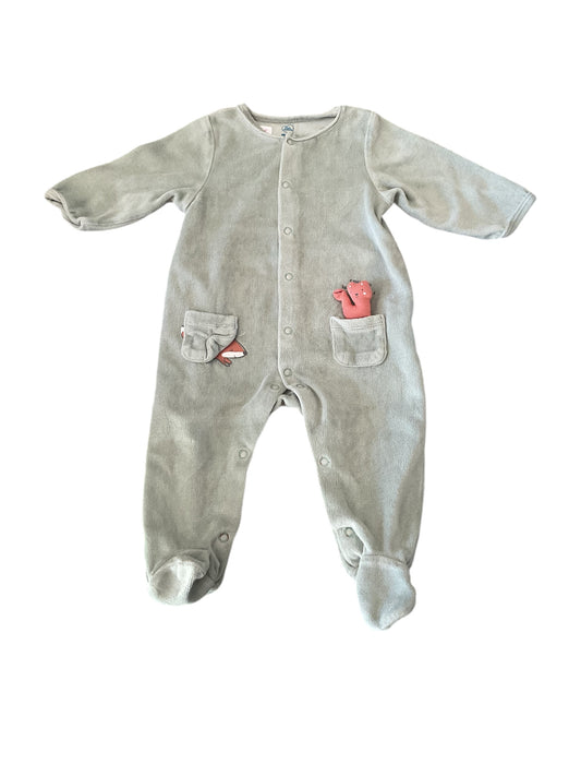 Pyjama velours renard. 6 mois.