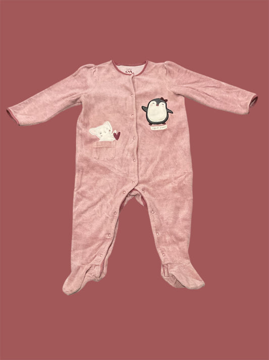 Pyjama dors-bien en velours bébé fille. 24 Mois.