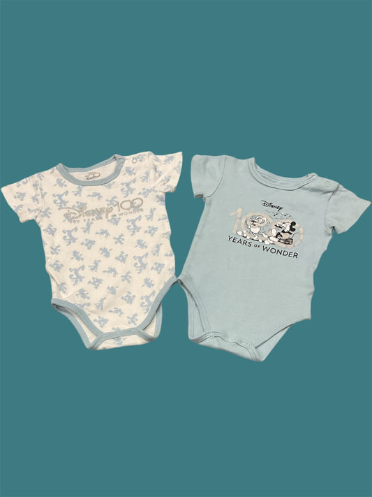 Lot de 2 bodies manches courtes Disney, 6 Mois.