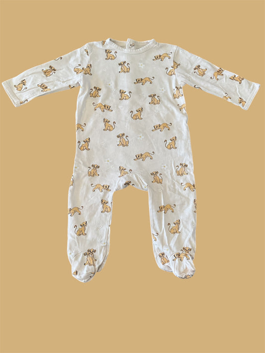 Pyjama dors-bien en coton, Roi lion, pour bébé fille, 12 Mois.