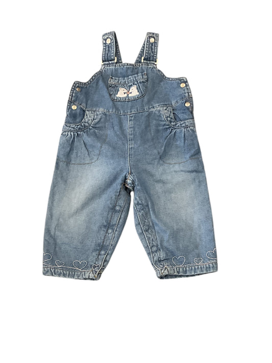 Salopette longues en jean 9-12 mois.
