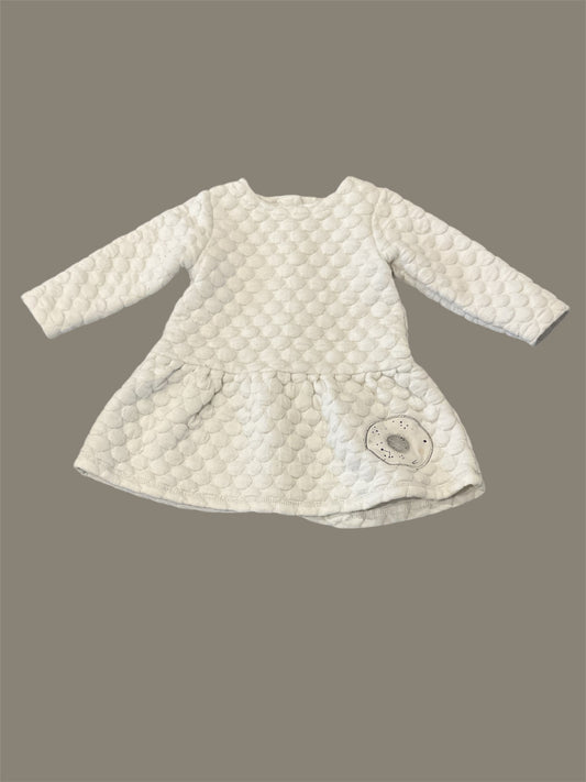 Robe manches longues blanche 9 mois.