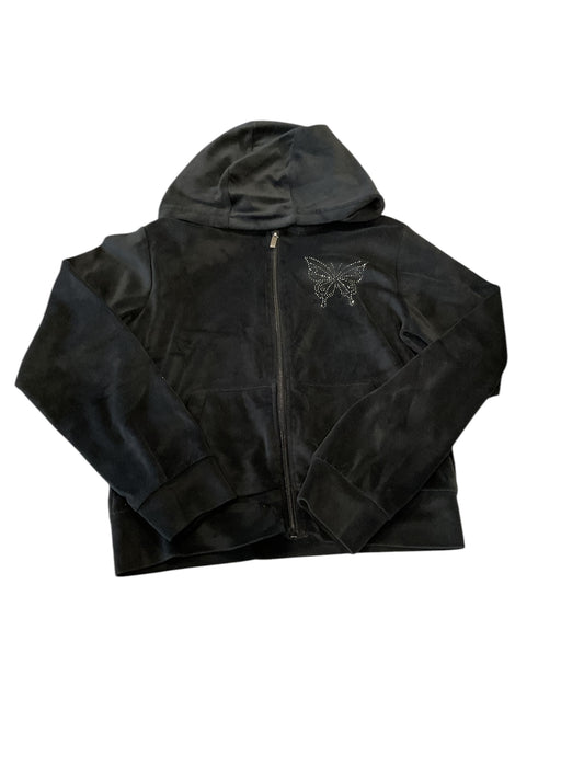 Gilet en velours noir, 10-11 ans.