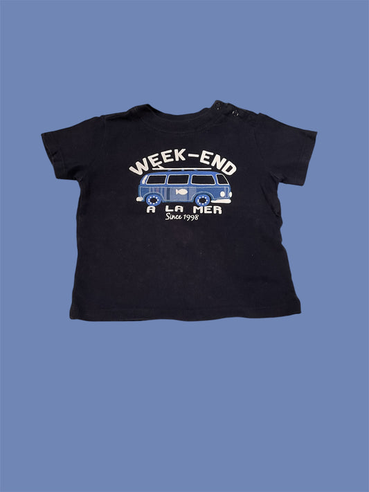 Teeshirt manches courtes, Un Weekend à la Mer, 6 mois.