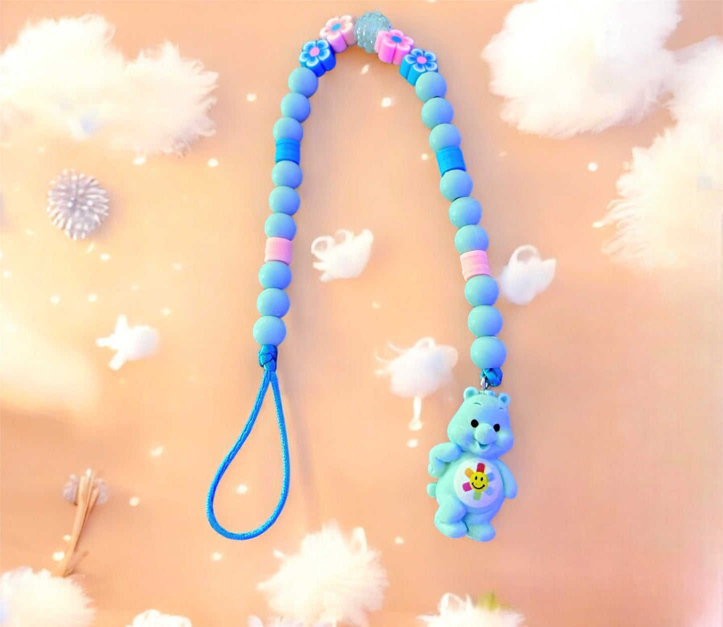 Bijoux de téléphone Bisounours Bleu